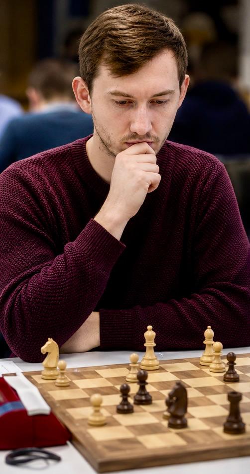 Tom Ole Diem concentrating during a chess game